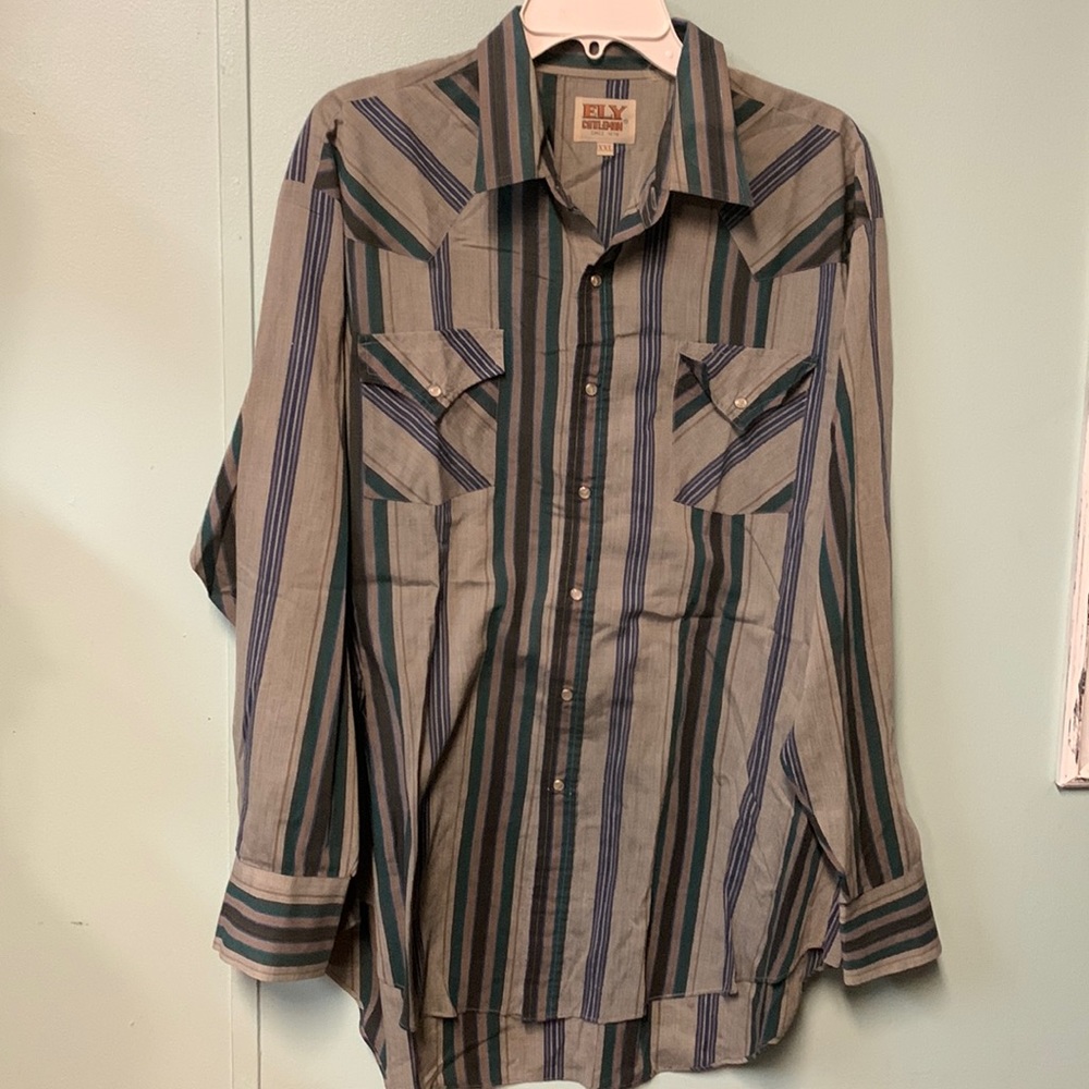 Ely Cattleman Pearl Snap Western Shirt sz XXL